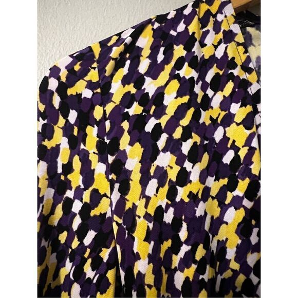 Black Label Evan Picone Women’s Size 6 3/4 Sleeve Sheath Dress Purple Yellow - Picture 6 of 8